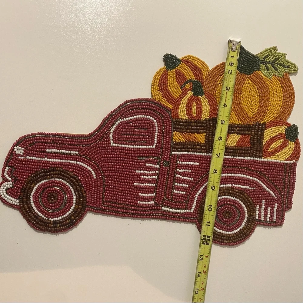 Pier 1 Fall Truck Of Pumpkins Placemat 12”x17.5”